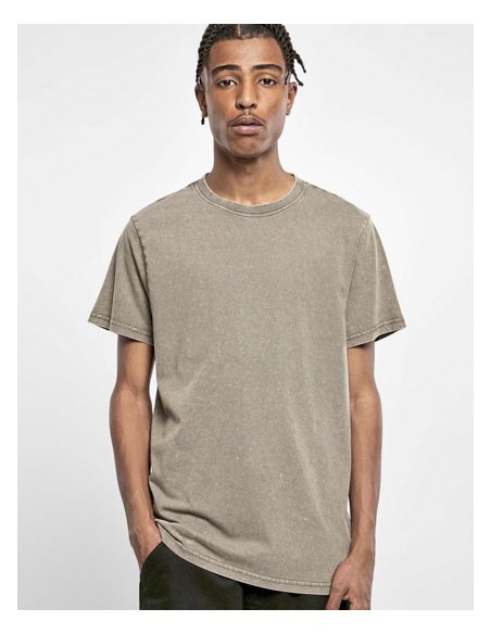 BUI-BY190-Acid Washed Round Neck Tee 2